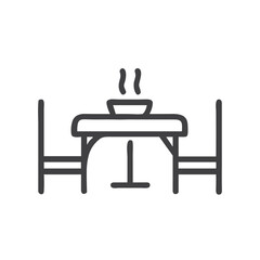 Dining Table Icon for Kitchen Design Apps, Restaurant Layout Software, Interior Planning Tools and Home Furnishing Websites