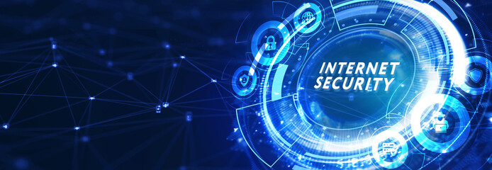 Concept of cyber security, information security and encryption, secure access to personal information, secure Internet access, cybersecurity. 3d illustration