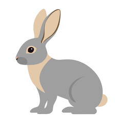Obraz premium Flat rabbit animal vector illustration design