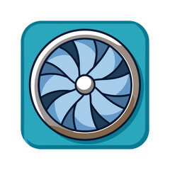 Obraz premium Flat roof exhaust fan icon vector illustration design