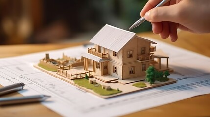 Architect Designing House Model. (5)