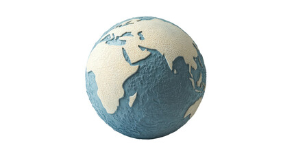 Tactile globe with raised surfaces for visually impaired, Transparent background, PNG file