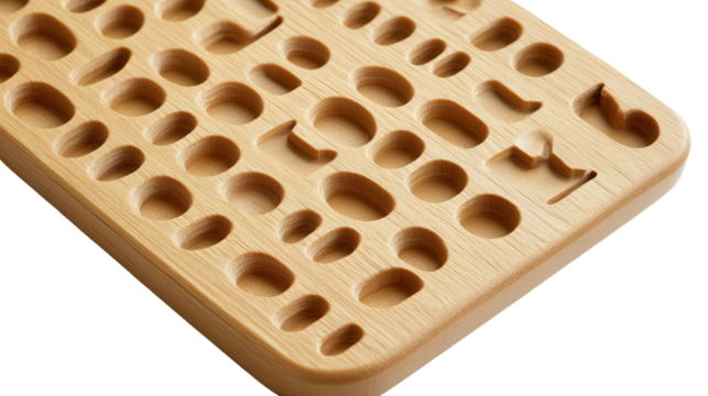 Tactile letter tracing board, Transparent background, PNG file