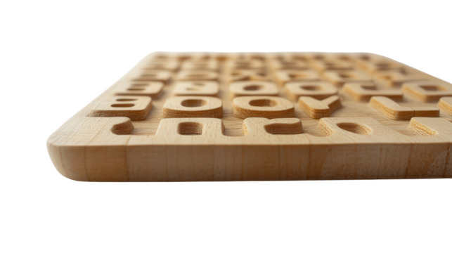 Tactile letter tracing board, Transparent background, PNG file