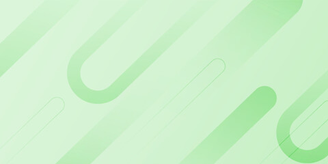 White abstract wide banner background with green geometric shapes. Minimal geometric. Modern futuristic concept. Suit for cover, header, business, presentation
