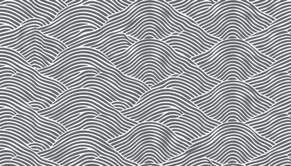 Seamless pattern of undulating grey and white wavy lines creating a topographic effect