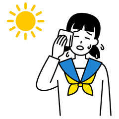 熱中症になる女子学生