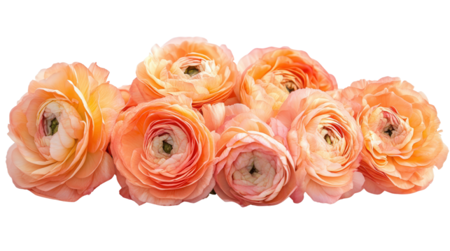 Soft peach ranunculus Transparent background, PNG file