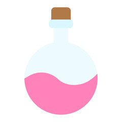 Poison bottle with pink liquid icon vector illustration.