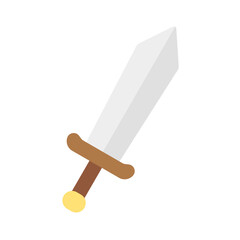 Medieval sword vector illustration. Sword cartoon illustration.