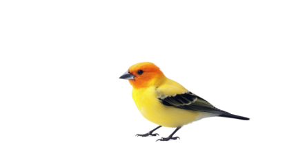 Striking western tanager perched Transparent background, PNG file