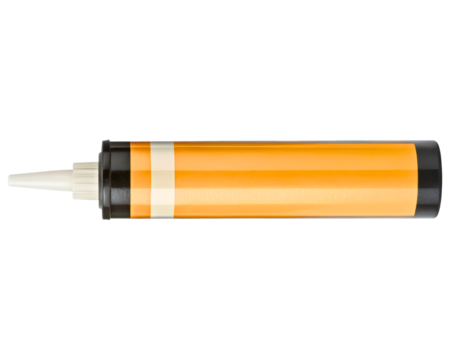 Tube of construction sealant on a transparent background