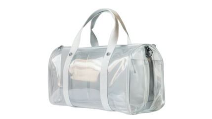 Transparent PVC travel bag Transparent background, PNG file