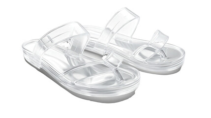 Transparent jelly sandals, Transparent background, PNG file