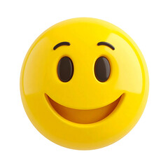 Fototapeta premium 3D yellow smiling face emoji icon isolated on transparent background. PNG 