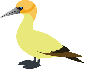 Fototapeta premium Majestic gannet bird in flight over ocean, seabird close-up, nature wildlife photography, white and black plumage, coastal bird, marine bird, soaring gannet, beautiful bird wings spread wide