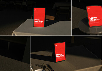 Restaurant Table Menu Mockup