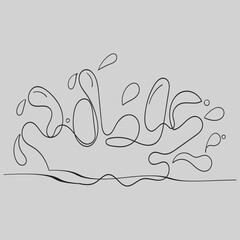 Continuous line drawing of drop. Water drops line icon. One line drawing background. Vector illustration. Water drop Continuous line icon