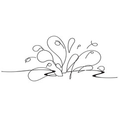 Continuous line drawing of drop. Water drops line icon. One line drawing background. Vector illustration. Water drop Continuous line icon