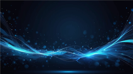 Glowing blue abstract background with dynamic lines and digital wave pattern