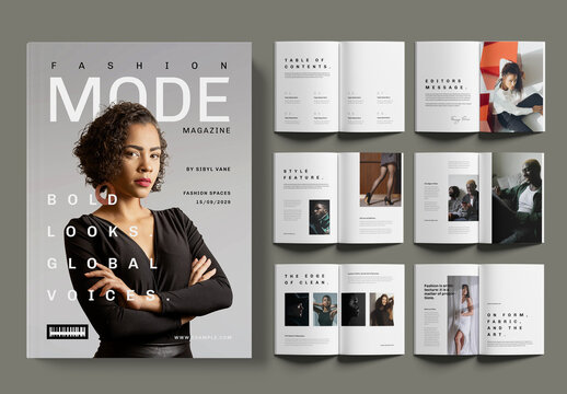 Clean Editorial Fashion Magazine Layout