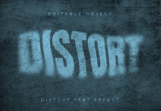Distorted Text Effect Mockup Template