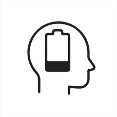 Stress discharged battery icon. Outline stress discharged battery vector icon for web design isolated on white background