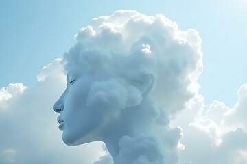 head and clouds