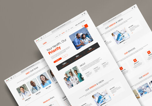Modern Medical Website Landing Page Template for Healthcare Services