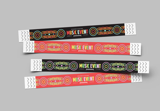 Music Event Ticket Wristband Template