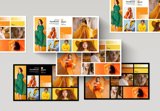 Photo Collage And Brand Moodboard Layout