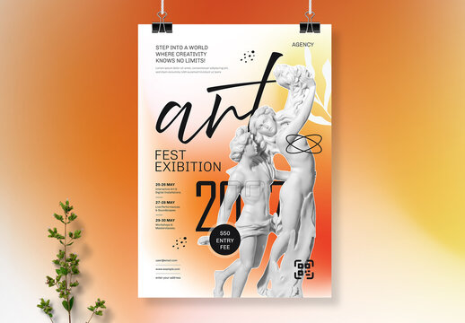 Vibrant Art Fest Exhibition Poster Design Template