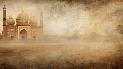 Old Mosque in the Mist Mirage