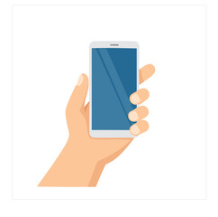 Hand holding smartphone mobile phone technology device