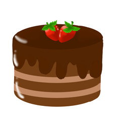 chocolate cake with strawberry