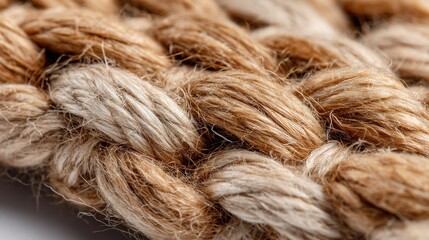 Fototapeta premium Detailed Close-Up of Sisal Fiber Weave Highlighting Organic Patterns and Natural Hues for Sustainable Interior Spaces