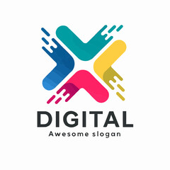 Fototapeta premium Vector Illustration Digital Paint Line Art Style. 