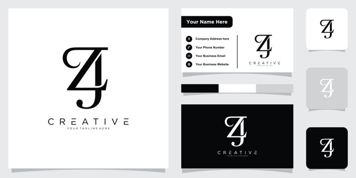 Initial ZJ or JZ letter logo design vector