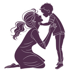 Mothers love silhouette