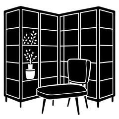 black and white armchair