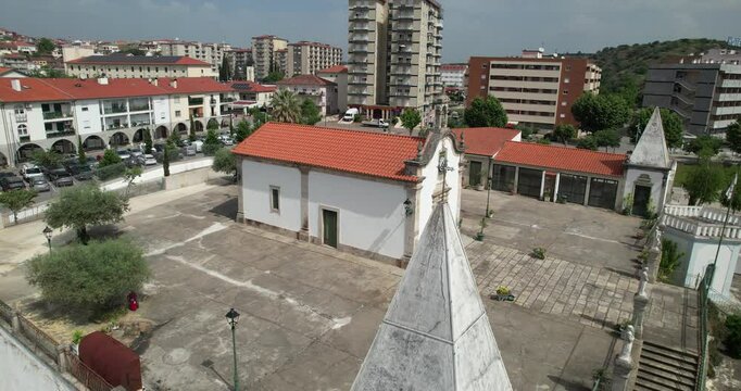Fly Above City of Mirandela in Portugal