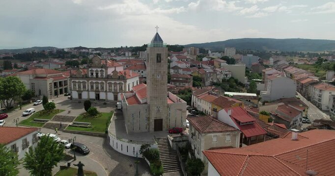 Fly Above City of Mirandela in Portugal