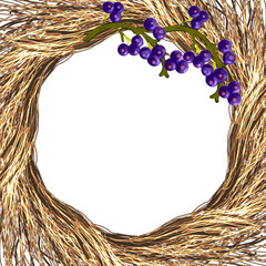 autumn frame with blueberries 