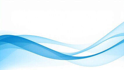 Obraz premium 青い抽象的な波の背景イメージ 余白 16:9サイズ AI生成素材