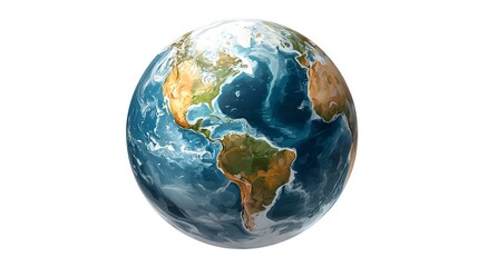 Artistic World Globe Illustration Earth Day Geography Environment Sustainability Continents and