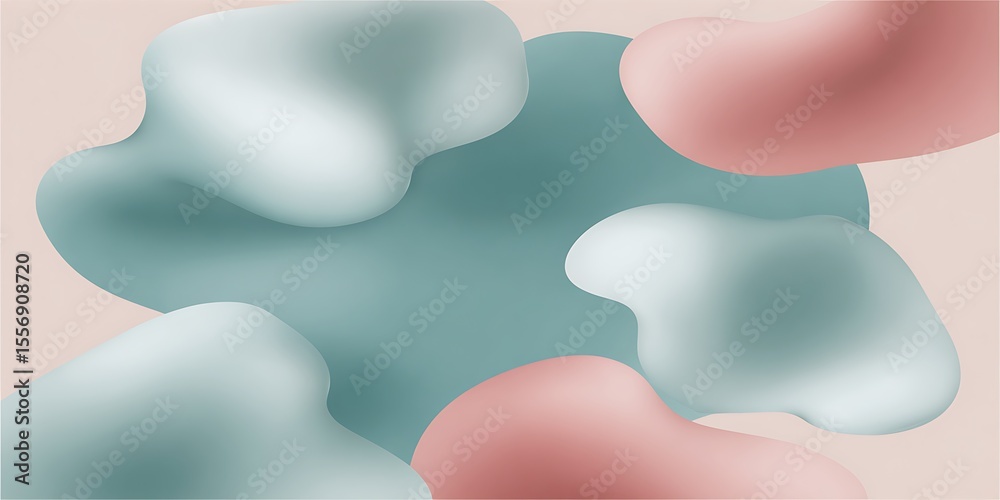 Fototapete pastel blobs soft shapes abstract backdrop