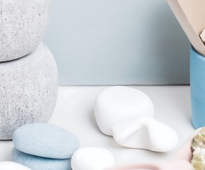 Soft color zen stones balanced composition
