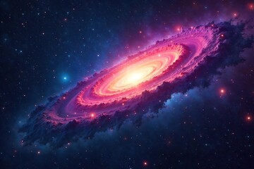 Naklejka premium Breathtaking Cosmic Expanse Swirling Nebulae and Distant Galaxies in a Majestic Universe