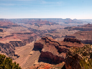 Rugged terrain of the Grand Canyon carved by the Colorado River