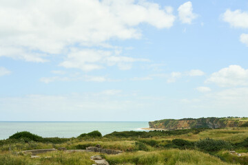 Fields and coast  in normandy france